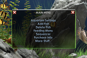 Dream Aquarium settings menu