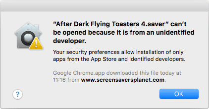 Notice on Mac OS X that a file cannot be opened because it is from an unidentified developer