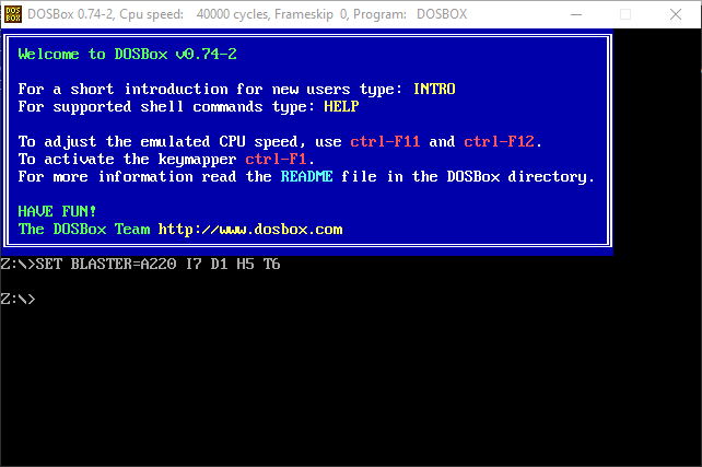 DOSBox command line