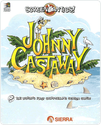 Scan of the original slip cover for the Johnny Castaway screensaver